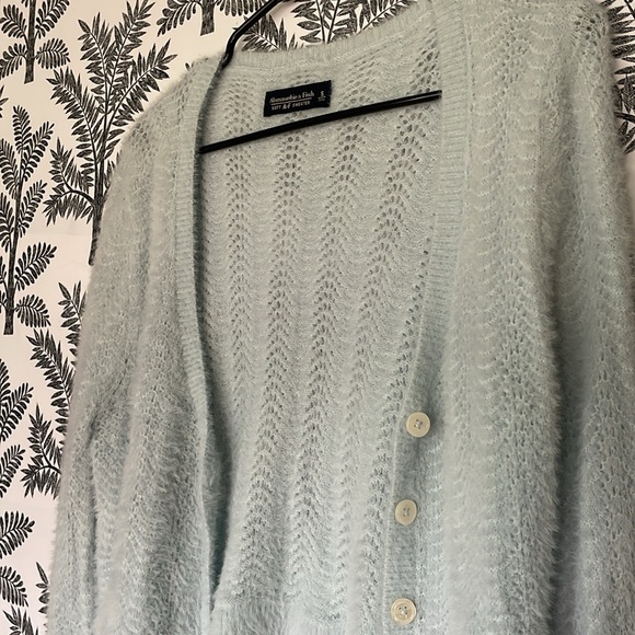 Abercrombie and Fitch Super Soft Light Blue Cardigan Sweater - Picture 2 of 7